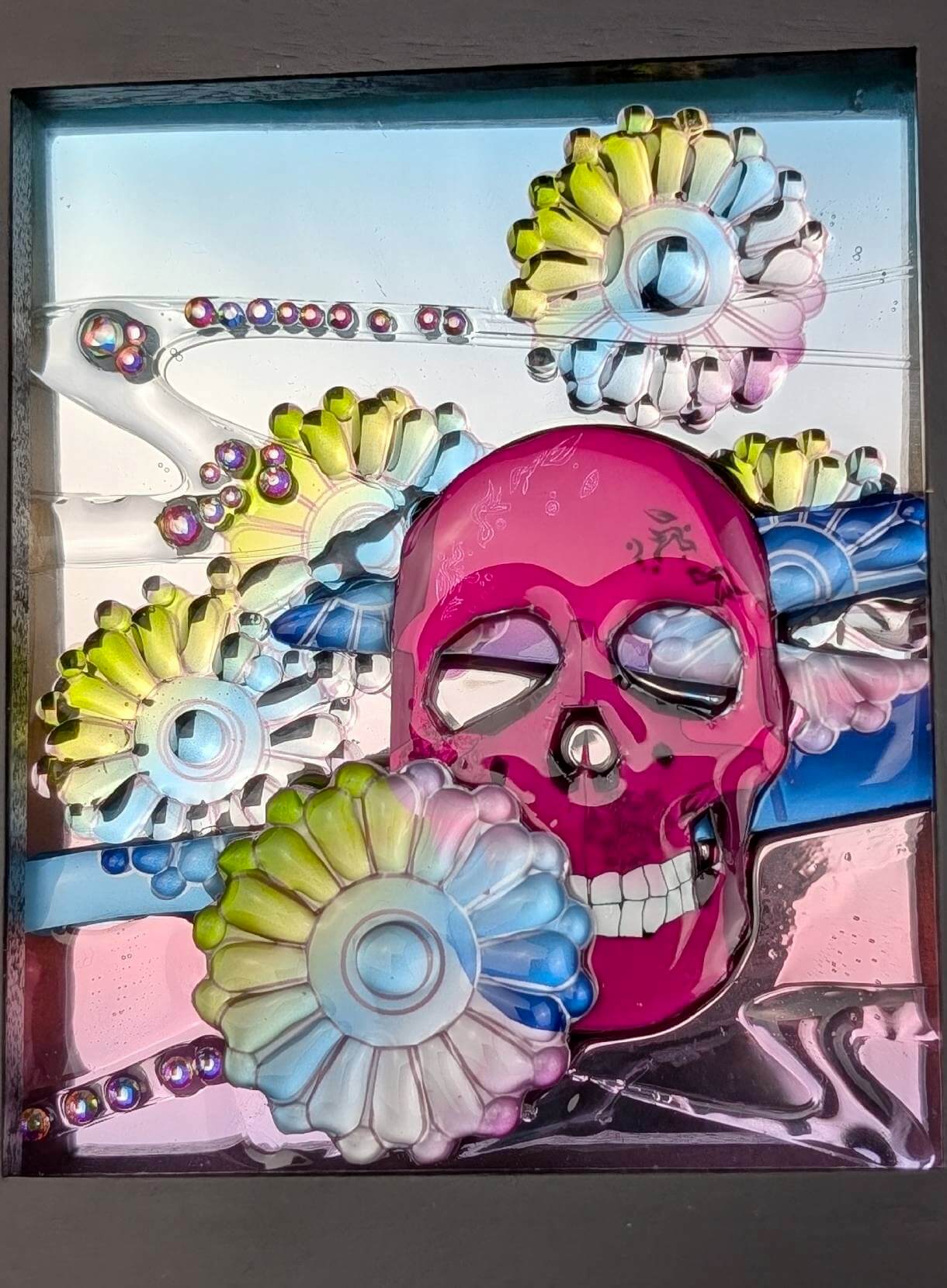 月乃カエル《Skull in Aurora flowers #02》