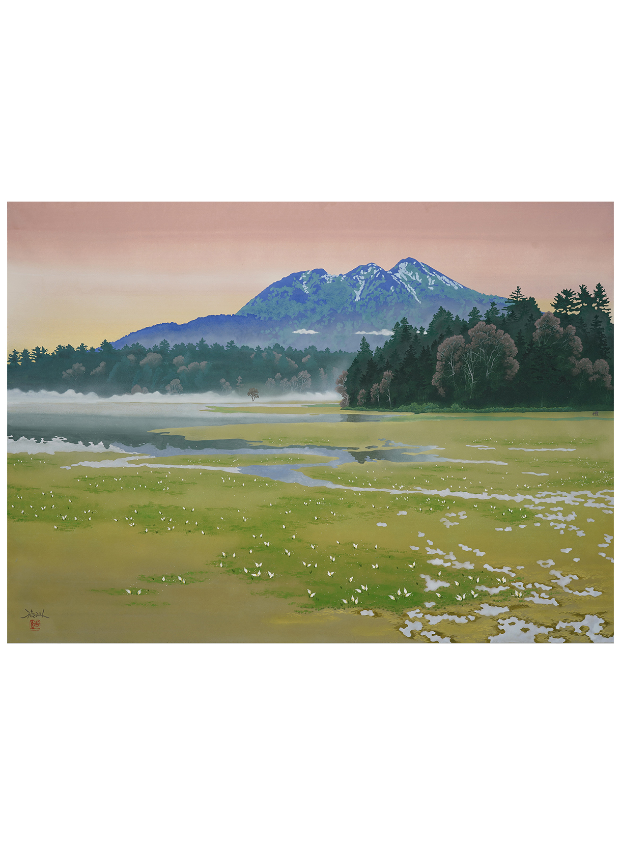 髙橋浩規《水芭蕉の尾瀬沼 / Lake Ozenuma with Mizubasho, the White Skunk Cabbage》