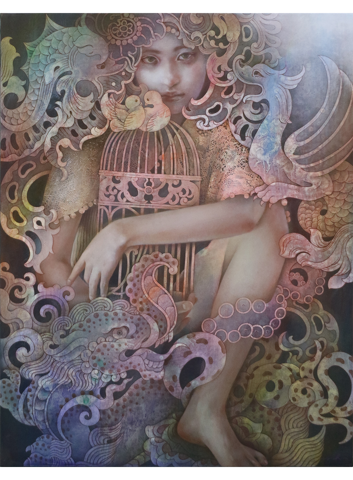 牧弘子《籠の鳥 / Caged Bird》